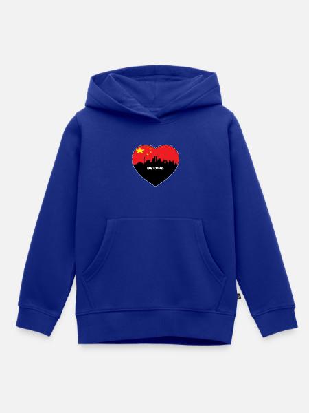 Peking-China-Flaggen-Skyline-Reise-Souvenir - Kinder Premium Organic Hoodie - Royalblau