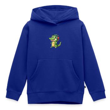 Krokodil Lustige Zeichentrickfigur Kopfhörer Musik - Kinder Premium Organic Hoodie - Royalblau - Vorne - AI Model Kid Male (0cm)