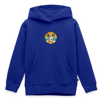 Old Croatian Sighthound Dog Breed Cartoon Beach - Kids Premium Organic Hoodie - royal blue - Front - AI Model Kid Male (0cm)
