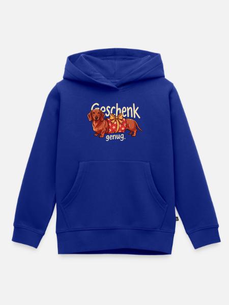 Süßer Dackel als Weihnachtsgeschenk - Kinder Premium Organic Hoodie - Royalblau