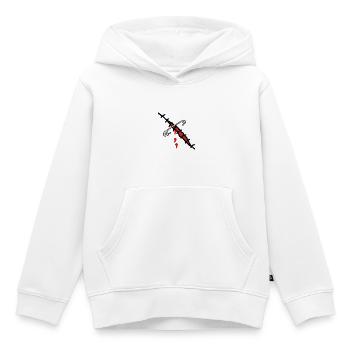 wunde mit sicherheitsnadel - Kinder Premium Organic Hoodie - Weiß - Vorne - AI Model Kid Female (0cm)