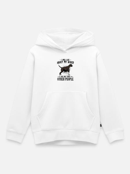 Boxer - Kinder Premium Organic Hoodie - Weiß