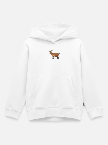 Ziege - Kinder Premium Organic Hoodie - Weiß