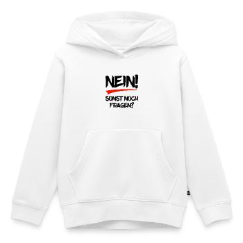 Nein! Sonst noch Fragen? - Kinder Premium Organic Hoodie - Weiß - Vorne - AI Model Kid Female (0cm)