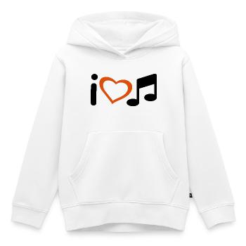 Slogan Ich liebe Musik. Liebe zur Musik. - Kinder Premium Organic Hoodie - Weiß - Vorne - AI Model Kid Female (0cm)