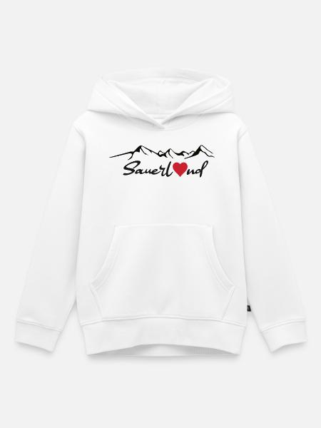 Sauerland Sticker - Kinder Premium Organic Hoodie - Weiß