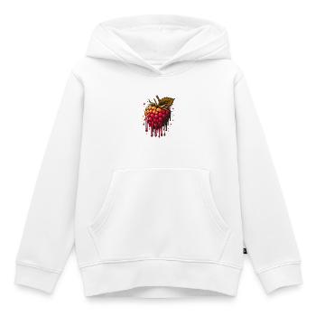 Two-tone dripping raspberry - Kids Premium Organic Hoodie - white - Front - AI Model Kid Female (0cm)