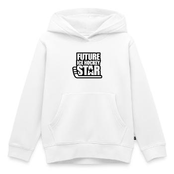 Futur Hockey sur glace étoile - Sweat Premium à capuche enfant bio - blanc - Devant - AI Model Kid Female (0cm)
