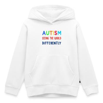Autismus anders sehen - Kinder Premium Organic Hoodie - Weiß - Vorne - AI Model Kid Female (0cm)