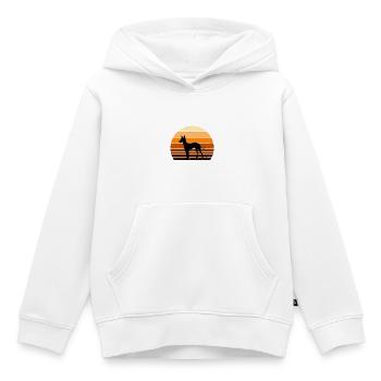 Cirneco Dell Etna Dog Love Silhouette Retro Sunset - Kinder Premium Organic Hoodie - Weiß - Vorne - AI Model Kid Female (0cm)