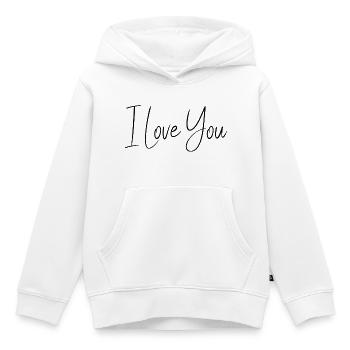 VALENTINSTAG. ICH LIEBE DICH. ICH LIEBE DICH. LIEBE. LIEBE - Kinder Premium Organic Hoodie - Weiß - Vorne - AI Model Kid Female (0cm)