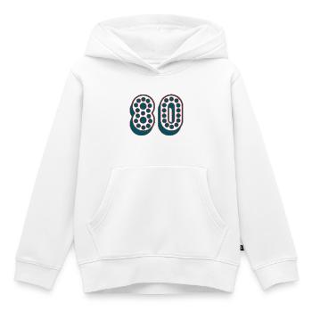 80. 80 JAHRE. 80-JÄHRIGES JUBILÄUM. 80. GEBURTSTAG. - Kinder Premium Organic Hoodie - Weiß - Vorne - AI Model Kid Female (0cm)