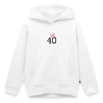 40 Krone - 40. Geburtstag - Kinder Premium Organic Hoodie - Weiß - Vorne - AI Model Kid Female (0cm)