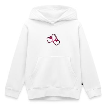 Handschelle Herz - Kinder Premium Organic Hoodie - Weiß - Vorne - AI Model Kid Female (0cm)