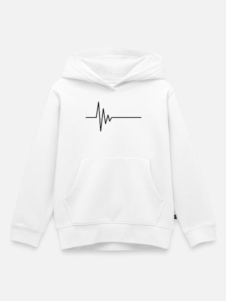 EKG Schwarz - Kinder Premium Organic Hoodie - Weiß