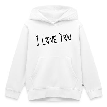 VALENTINSTAG. ICH LIEBE DICH. ICH LIEBE DICH. LIEBE. LIEBE - Kinder Premium Organic Hoodie - Weiß - Vorne - AI Model Kid Female (0cm)
