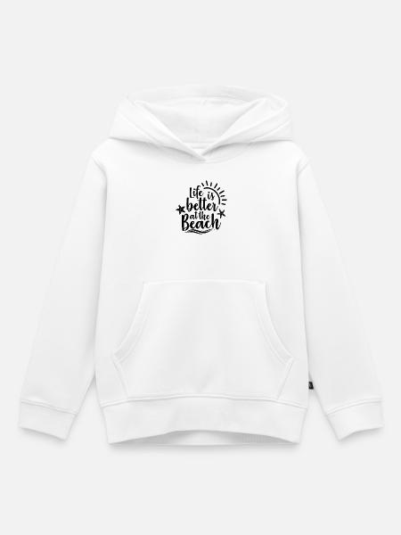 Life Is Better At The Beach - Kinder Premium Organic Hoodie - Weiß