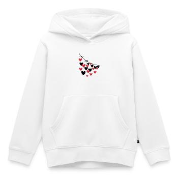 Herzgirlande Viele Herzen - Kinder Premium Organic Hoodie - Weiß - Vorne - AI Model Kid Female (0cm)
