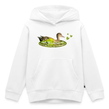 Schnatterente schnattern Quasselstrippe - Kinder Premium Organic Hoodie - Weiß - Vorne - AI Model Kid Female (0cm)