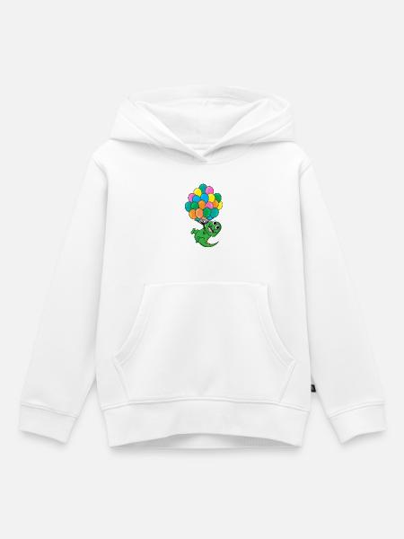 Baby Dinosaurier Luftballon - Kinder Premium Organic Hoodie - Weiß