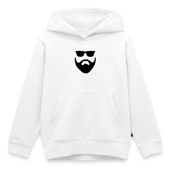 Bart Bart Hipster wie ein Boss - Kinder Premium Organic Hoodie - Weiß - Vorne - AI Model Kid Female (0cm)