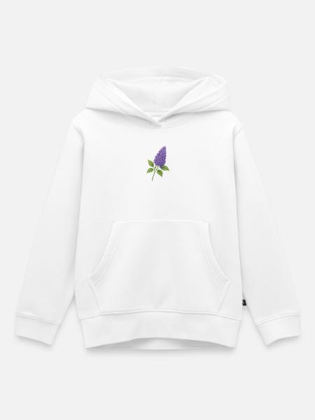 Fliederblüte – zarte Frühlingspracht - Kinder Premium Organic Hoodie - Weiß