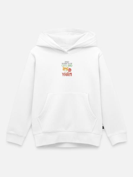 Katze Garn Häkeln - Kinder Premium Organic Hoodie - Weiß