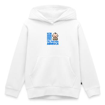 CO2 Füßchenabdruck - CO2 Fußabdruck - Kinder Premium Organic Hoodie - Weiß - Vorne - AI Model Kid Female (0cm)