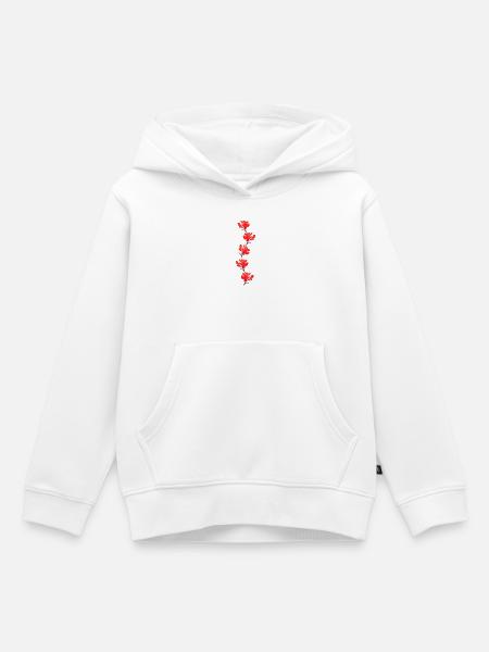 rote Blumen - Kinder Premium Organic Hoodie - Weiß