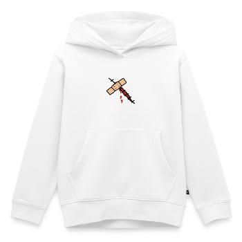 wunde mit pflaster - Kinder Premium Organic Hoodie - Weiß - Vorne - AI Model Kid Female (0cm)