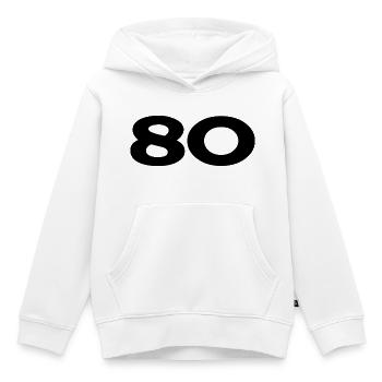 80. 80 JAHRE. 80-JÄHRIGES JUBILÄUM. 80. GEBURTSTAG. - Kinder Premium Organic Hoodie - Weiß - Vorne - AI Model Kid Female (0cm)