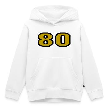 80. 80 JAHRE. 80-JÄHRIGES JUBILÄUM. 80. GEBURTSTAG. - Kinder Premium Organic Hoodie - Weiß - Vorne - AI Model Kid Female (0cm)