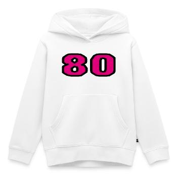 80. 80 JAHRE. 80-JÄHRIGES JUBILÄUM. 80. GEBURTSTAG. - Kinder Premium Organic Hoodie - Weiß - Vorne - AI Model Kid Female (0cm)