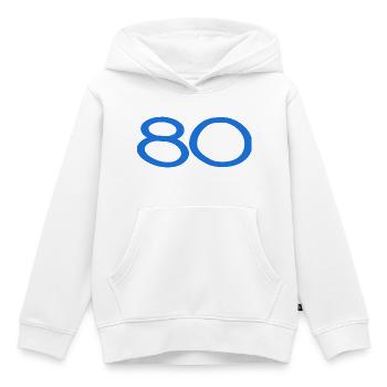 80. 80 JAHRE. 80-JÄHRIGES JUBILÄUM. 80. GEBURTSTAG. - Kinder Premium Organic Hoodie - Weiß - Vorne - AI Model Kid Female (0cm)