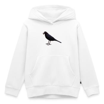 Amsel Vogel schwarzer Vogel - Kinder Premium Organic Hoodie - Weiß - Vorne - AI Model Kid Female (0cm)