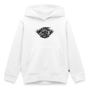 Tractor Pulling Logo - Kids Premium Organic Hoodie - white - Front - AI Model Kid Female (0cm)