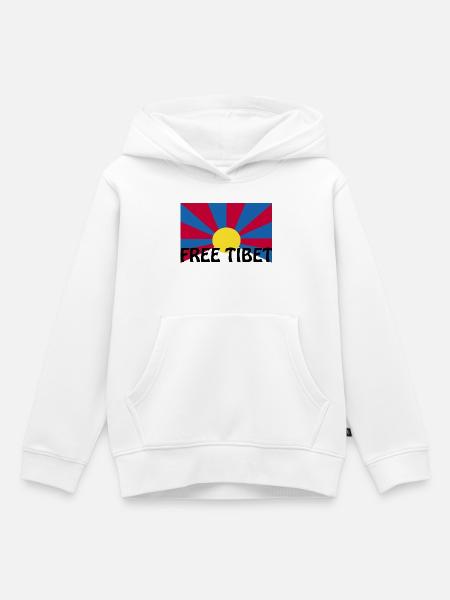free tibet - Kinder Premium Organic Hoodie - Weiß