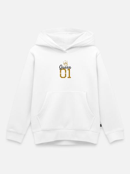 Queen 01 Krone - Kinder Premium Organic Hoodie - Weiß