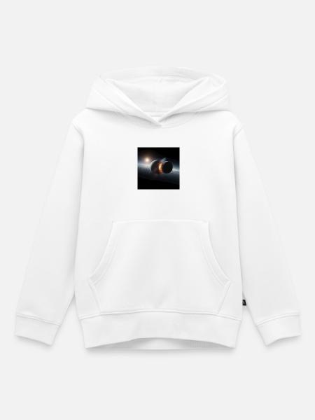 Kosmisches Eclipse Design - Kinder Premium Organic Hoodie - Weiß
