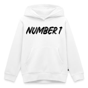 Number 1 - eins - erster - erste - 1 - Nummer 1 - Kinder Premium Organic Hoodie - Weiß - Vorne - AI Model Kid Female (0cm)