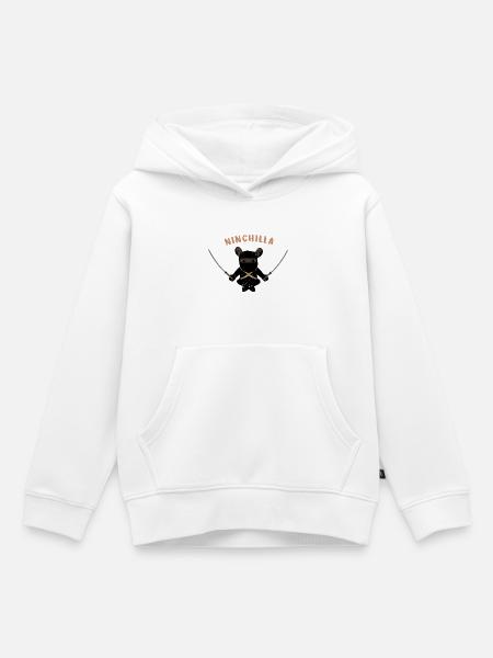 Flauschiger Samurai Chinchilla - Kinder Premium Organic Hoodie - Weiß