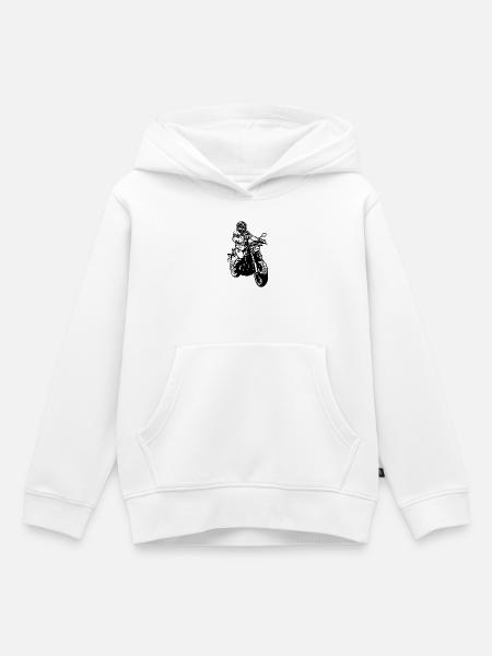 biker - Kinder Premium Organic Hoodie - Weiß