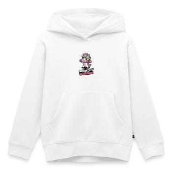 Workout Krieger - Kinder Premium Organic Hoodie - Weiß - Vorne - AI Model Kid Female (0cm)