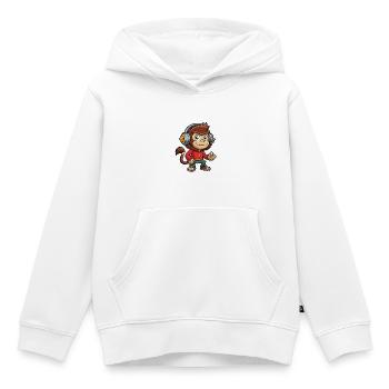 Affe Lustige Zeichentrickfigur Kopfhörer Musik - Kinder Premium Organic Hoodie - Weiß - Vorne - AI Model Kid Female (0cm)