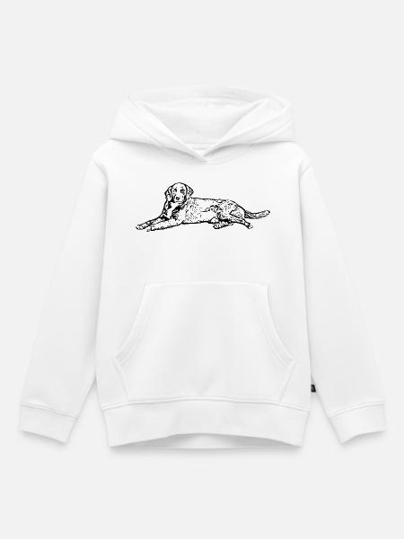 Hund schwarz - Kinder Premium Organic Hoodie - Weiß