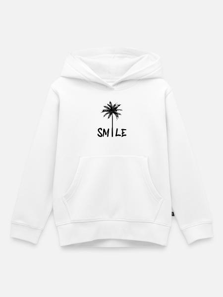 Einfach lächeln - Kinder Premium Organic Hoodie - Weiß