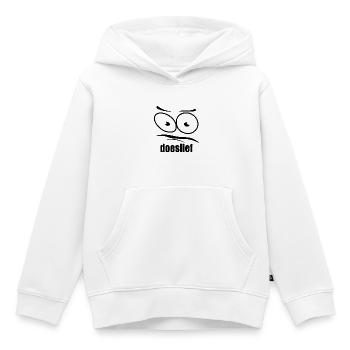 doeslief flehende Augen mit Fragezeichen-Blick - Kinder Premium Organic Hoodie - Weiß - Vorne - AI Model Kid Female (0cm)