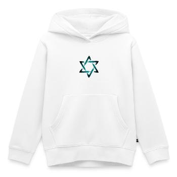 Davidstern - Kinder Premium Organic Hoodie - Weiß - Vorne - AI Model Kid Female (0cm)