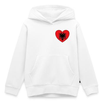 Albanien Flagge Herz - Kinder Premium Organic Hoodie - Weiß - Vorne - AI Model Kid Female (0cm)
