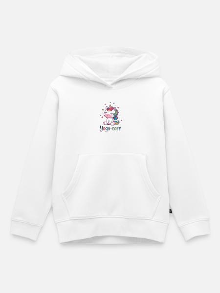 Yoga-Mais - Kinder Premium Organic Hoodie - Weiß